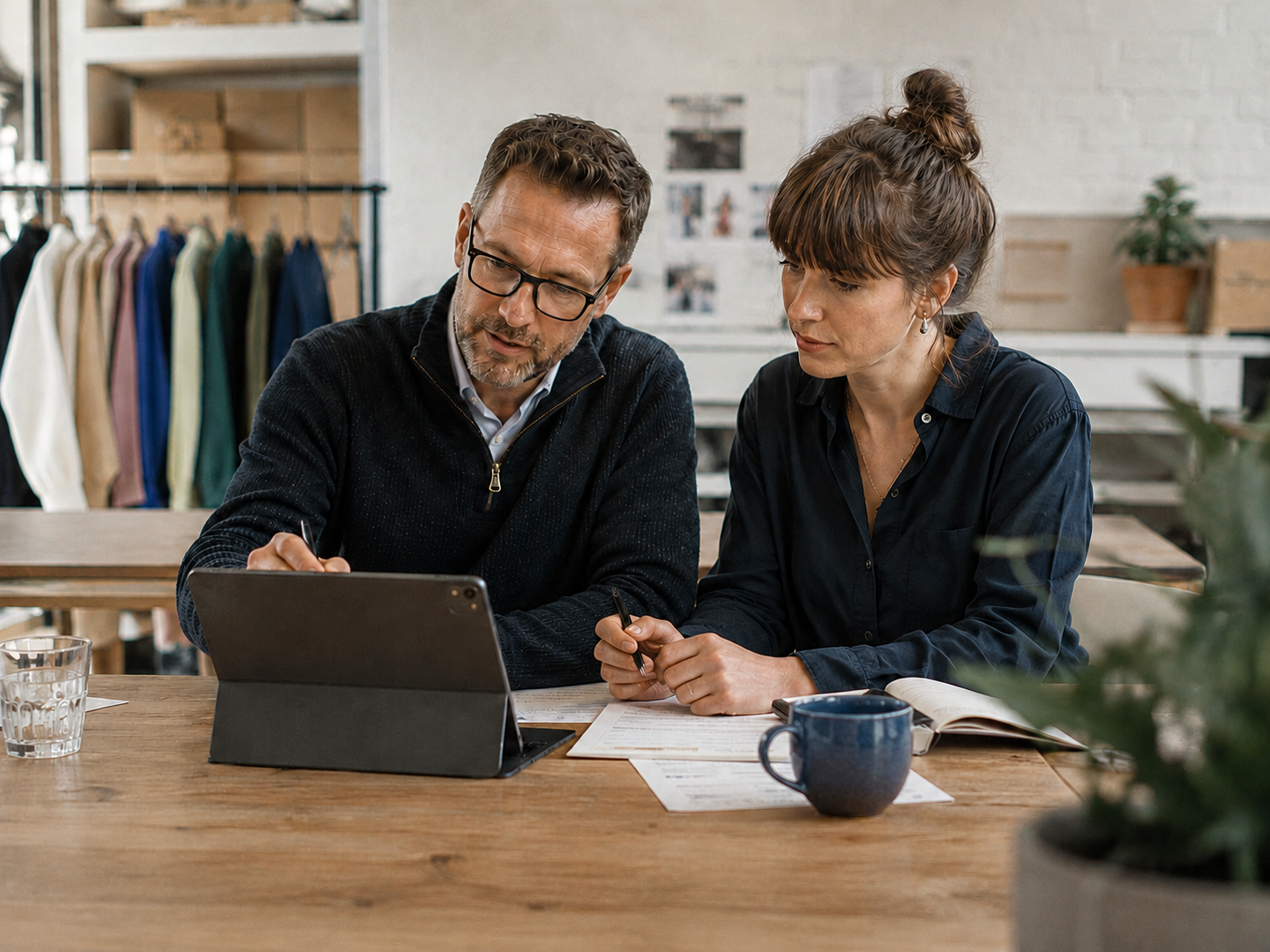 Small business owner receiving financial support