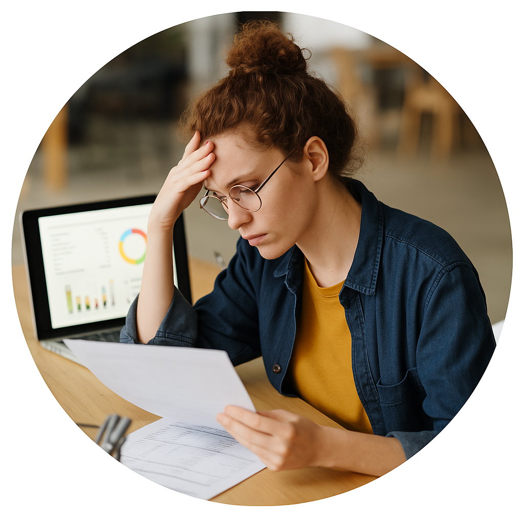 Creative professional reviewing allowable expenses and tax write-offs